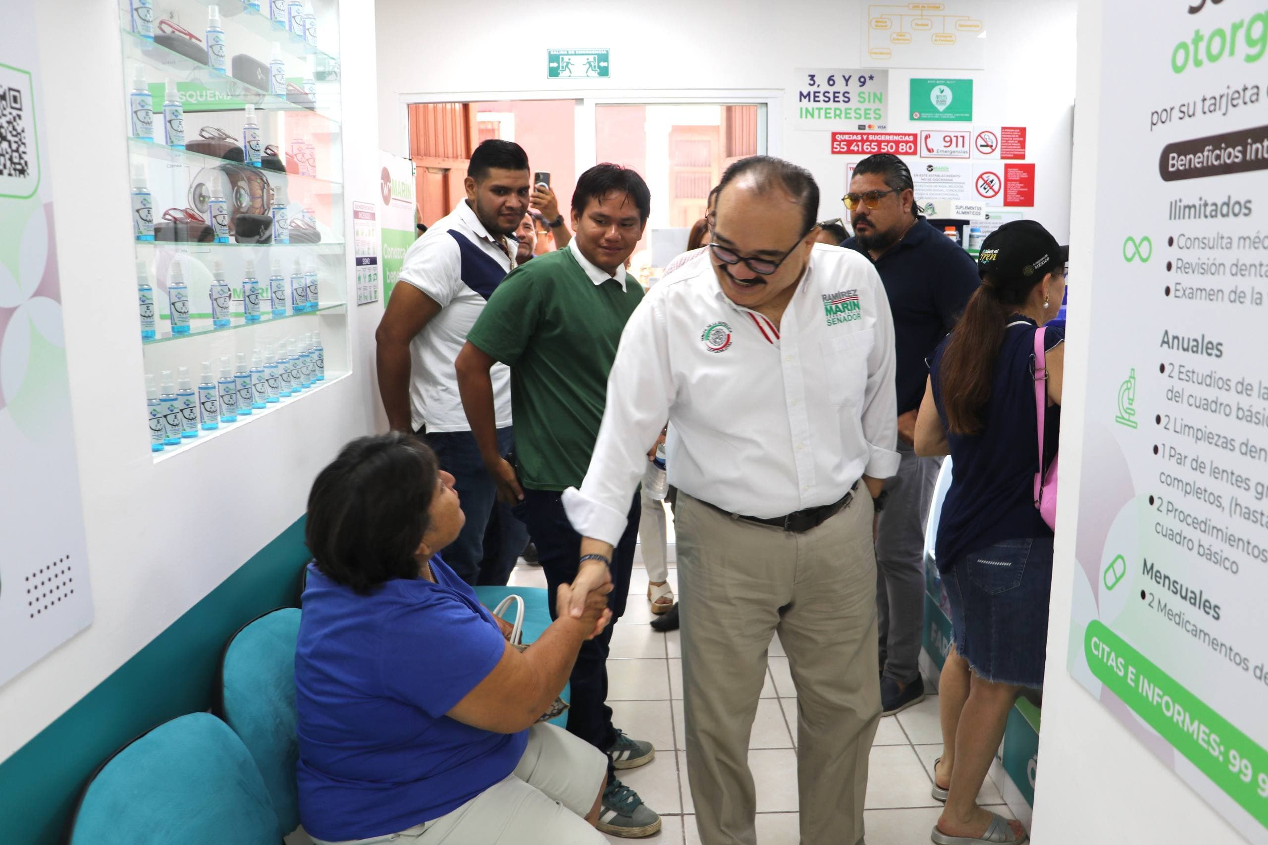 El Senador Jorge Carlos Ramírez Marín en gira por las Clínicas Comunitarias Wilma Marín.